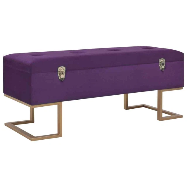 Vidaxl Panca con Vano Portaoggetti 105 cm Viola in Velluto