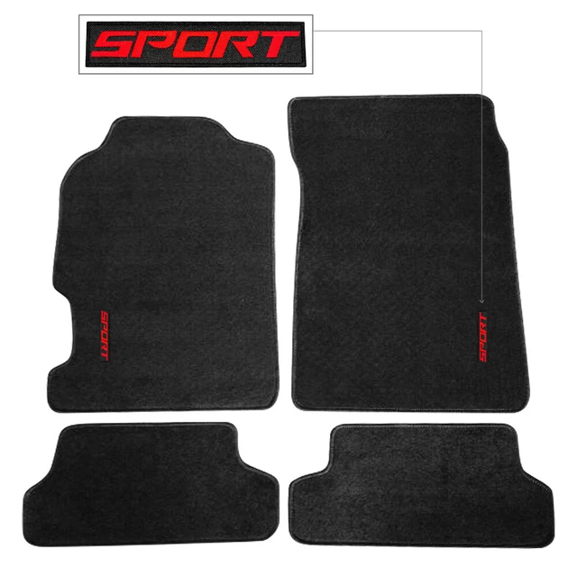 Black Nylon Floor Mats For 1997-2001 Honda Prelude - 4-Piece Full Set