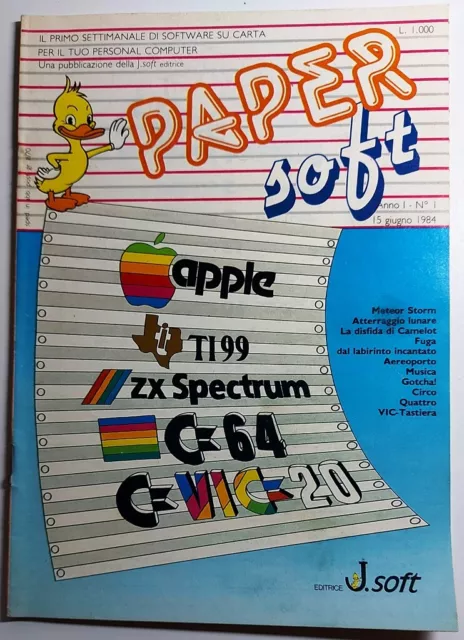 Rivista Paper Soft del 15 Giugno 1984 Jackson Soft Software su Carta Computer