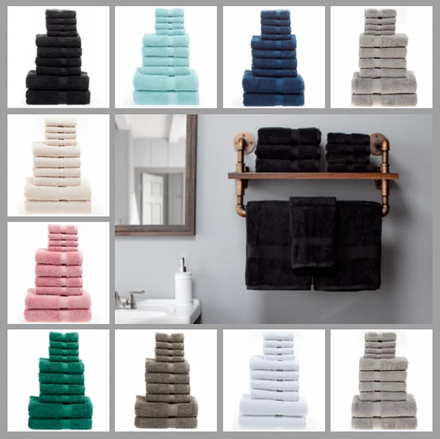 10pc Soft 100% Egyptian Combed Cotton Face, Hand, Bath Towels Sheets 500 GSM