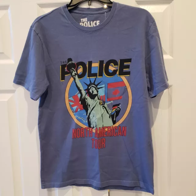 Lucky Brand The Police North America Tour T-Shirt All Over Print Small Blue