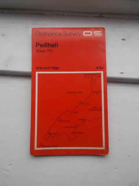 Ordnance Survey Pwllheli Sheet 115 One Inch Map