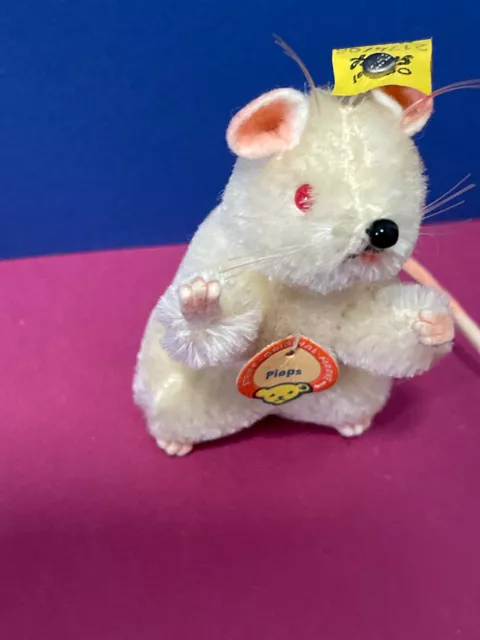 Steiff Vintage Toy Germany pieps Maus Mouse weiß red rote eye Auge 2174/08