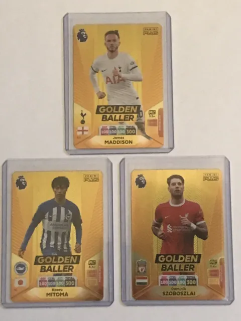 Set of All 3 Golden Baller Cards Panini Adrenalyn XL Plus Premier League 2024