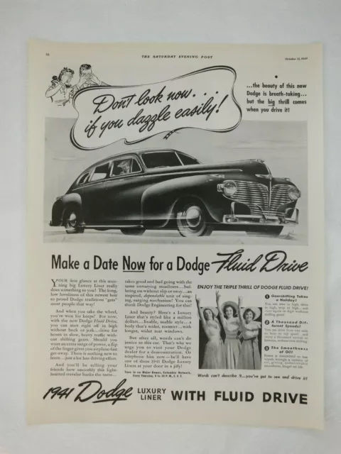 Dodge Service Motor Classic Car Man Cave Vintage Advertisement Magazine Page