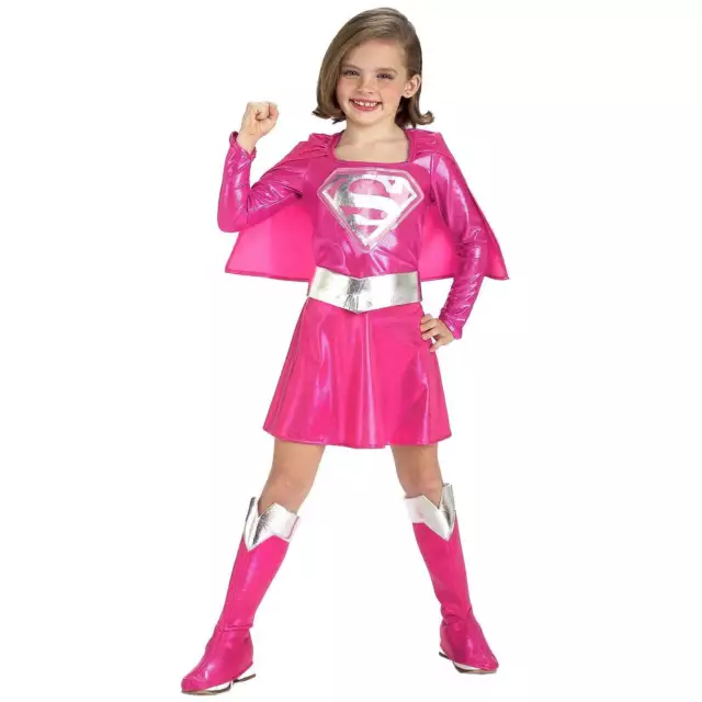 Kids Girl's Pink Super Girl Costume