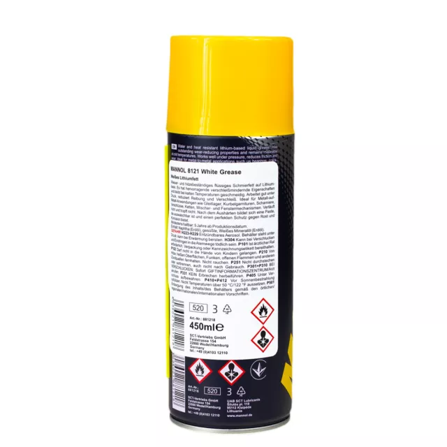 MANNOL 8121 Sprühfett Schmierfett weiß White Grease Fettspray Lithium 2