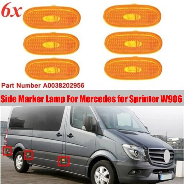 Réflecteurs LED Latéraux Pour Mercedes Sprinter & VW Crafter – Lot De 6, Compatibles 2014-2022, Sans Erreur Calculateur