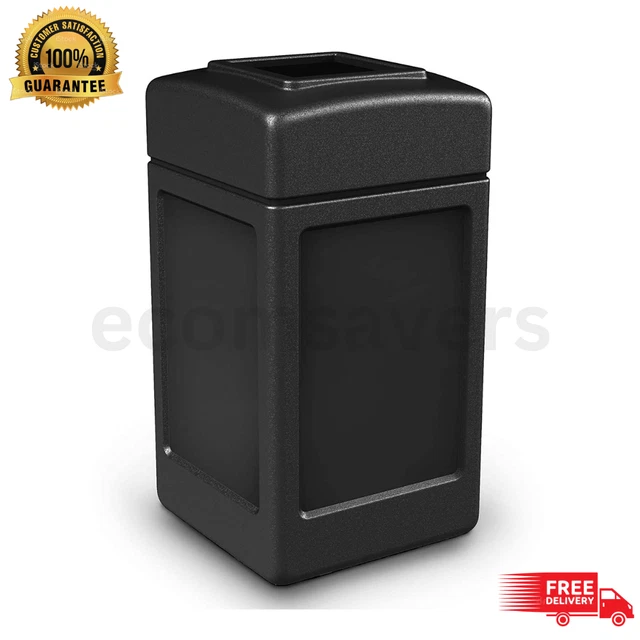 Open-Top 42 Gallon Waste Trash Container Bin  Heavy-Duty and Durable Design NEW