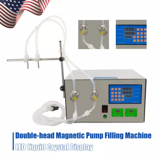 Liquid Filling Machine Double Head Magnetic Pump+Touch Screen LED Liquid Crystal