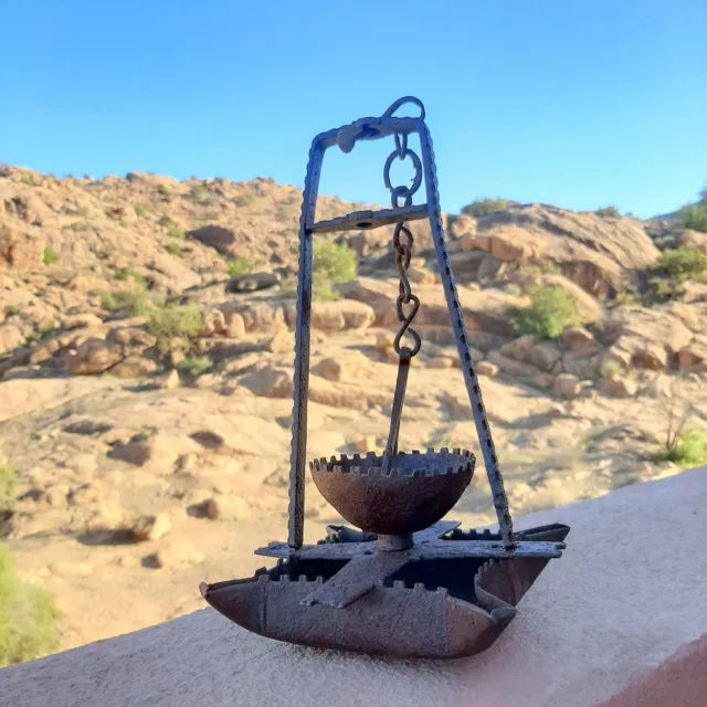Rare Antique 19th C 1800s Iron Betty Whale Oil Betty Grease Post Lamp Lantern