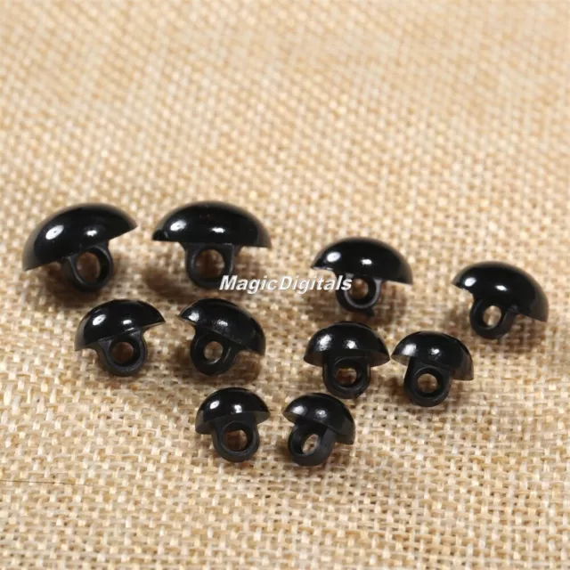 1 Box Mixed Size 9-15mm Black Shank Button Animal Eyes Nose Toy Sewing Craft DIY 2