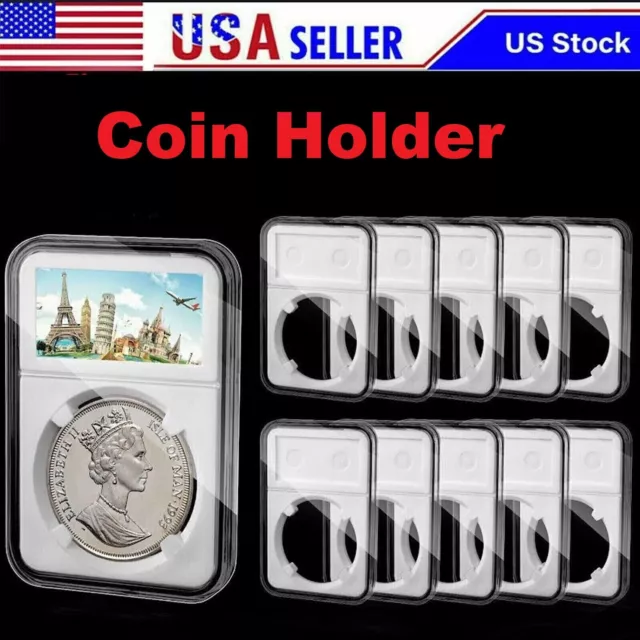 10 PCS Coin Slab Display Holder Storage 39mm for Silver Eagle Buffalo 1oz Dollar