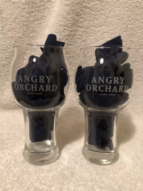 2 Angry Orchard Hard Cider 16 oz Apple Beer Glasses BBB