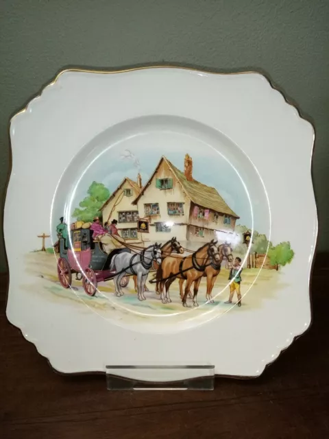 Vintage Royal Winton - Grimwades, English Coaching Scenes Series 9' Square Plate