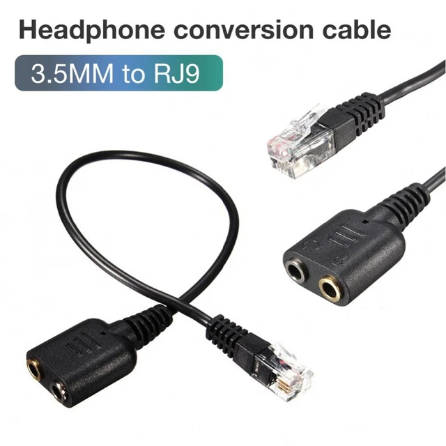 5 Cavi Adattatore RJ9 A Jack 3.5mm - Per Cuffie Telefono - Nero, 36cm - Foto 10
