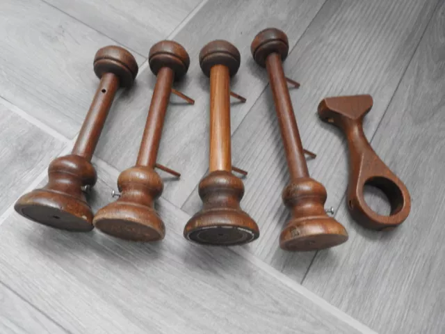Lot De Supports En Bois Pour Triangle A Rideaux Vintage