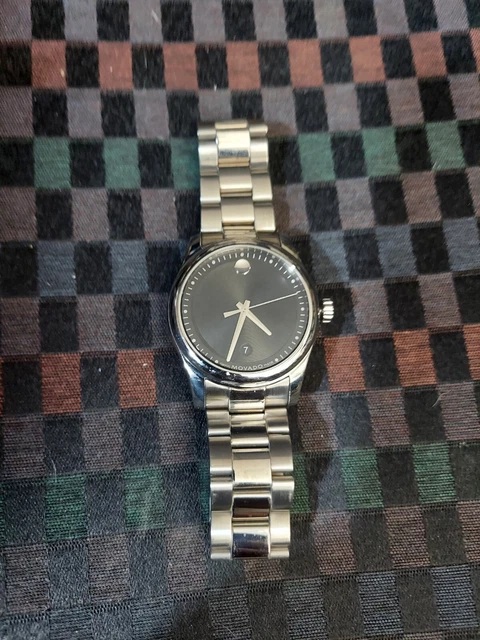Movado Museum Classic 40mm Black Dial Steel Bracelet Men's Watch 0607201