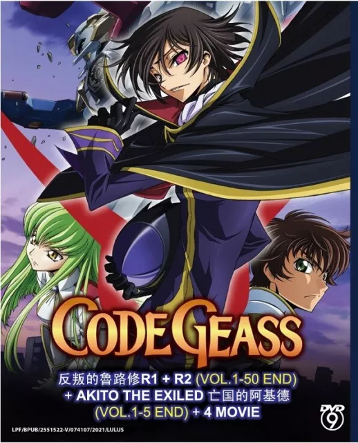 DVD Anime Code Geass Complete Series (1-50 End) +Akito Exiled +4 Movies English*