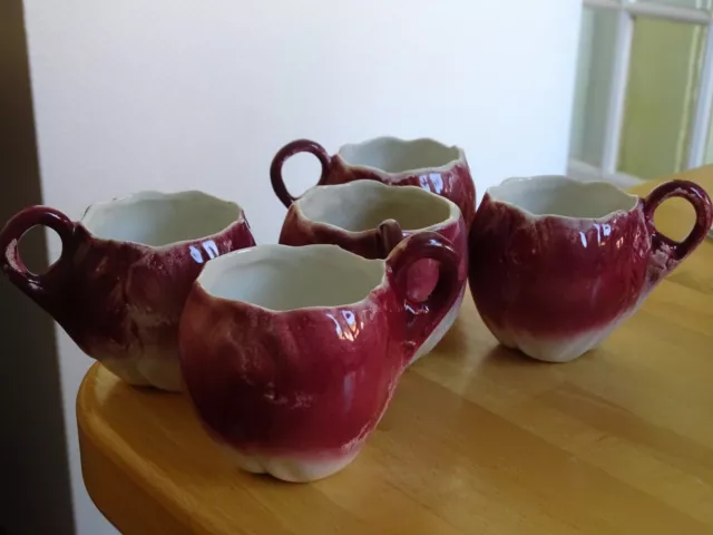 Luneville 5 Anciennes Tasses A Cafe En Faience De Luneville Modele Barbotine 2