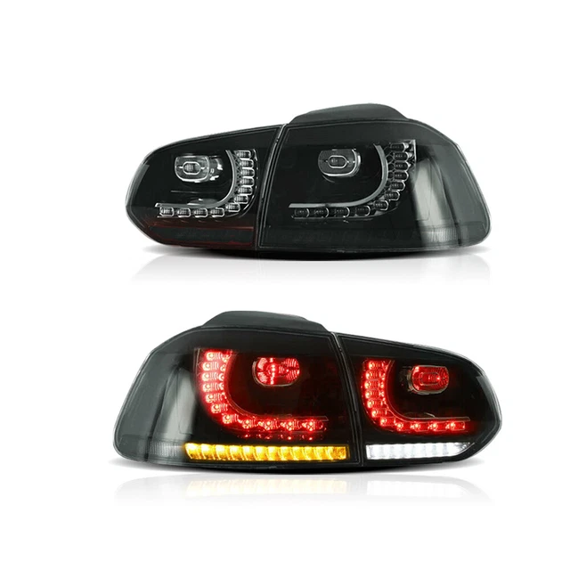 VLAND LED TAIL Lights For VW GOLF MK6 GTI R 20102013 Full Smoked Rear
