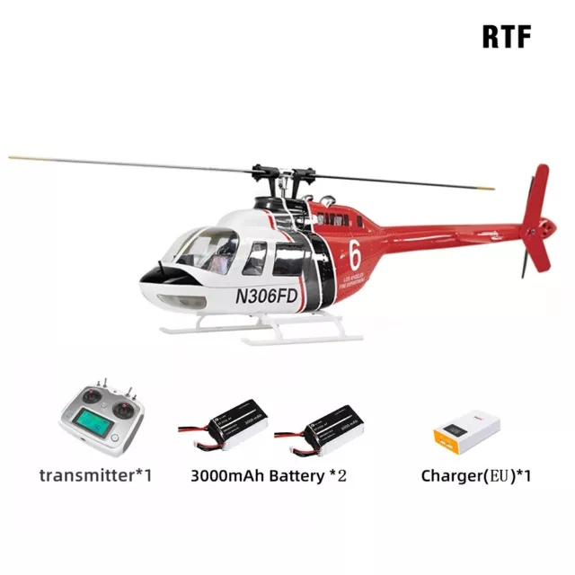 Fly Wing Bell 206 RC Hubschrauber 6CH Brushless GPS H1 Flight Controller 2*Akku