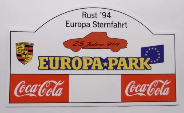 Werbe-Aufkleber Europa-Park Rust  25 Jahre Porsche 914 Sternfahrt 1994 Oldtimer