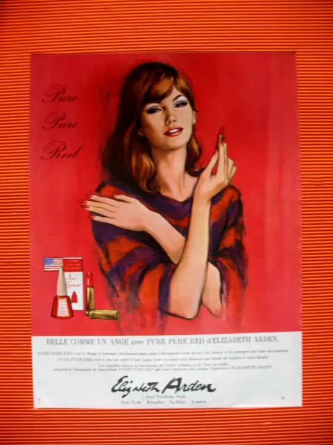 Publicite De Presse Elizabeth Arden Rouge A Levres Vernis A Ongles Ad 1966