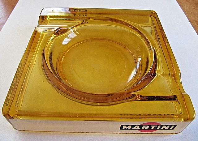 Cendrier Publicitaire Martini & Rossi - Verre Fumé - Grand Modèle - Vintage
