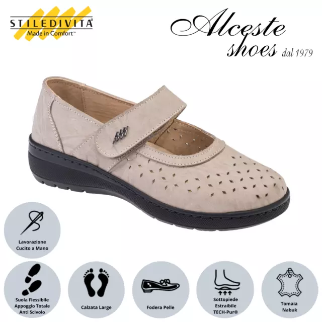 Scarpa Traforata con Strappo Donna  Stiledivita  Art. 2938 Nabuk Avana