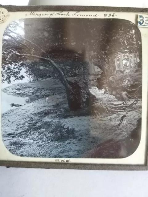 GWW VICTORIAN Glass Magic Lantern Slide LOCH LOMOND C1890 SCOTLAND PHOTO