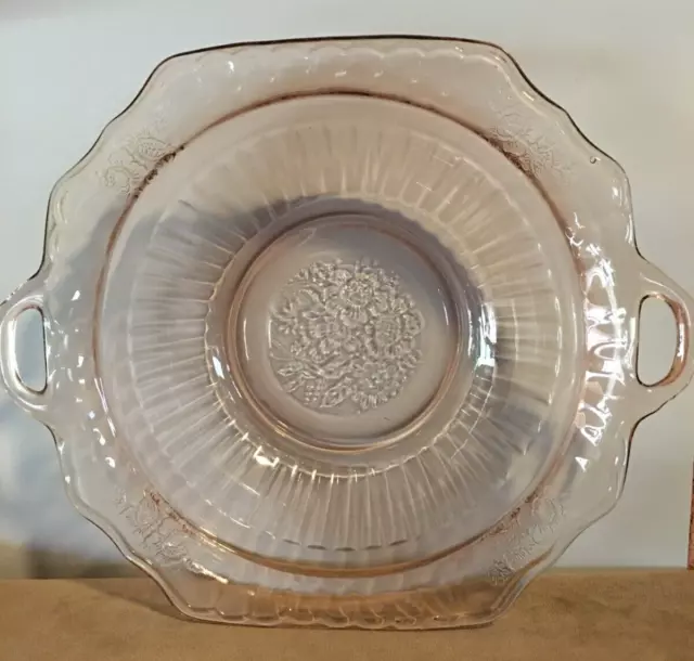 Hocking Glass ~ Mayfair Open Rose ~ Pink Depression Glass, Round Bowl 2