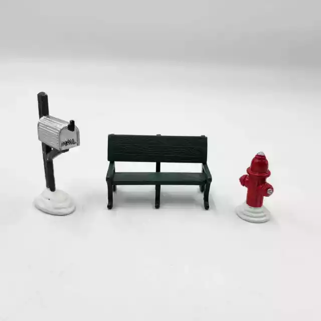 Vintage Department 56 Metal Bench, Mailbox, and Fire Hydrant