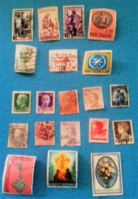 * 20 Timbres Obliteres Anciens * Italie * Tous Differents*N2