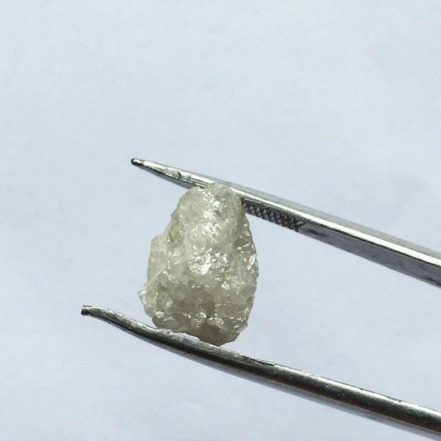 Diamant Brut Naturel 2,85 Carats - Couleur Gris Blanc I3 - Taille 8,09 Mm - Pour Bijouterie
