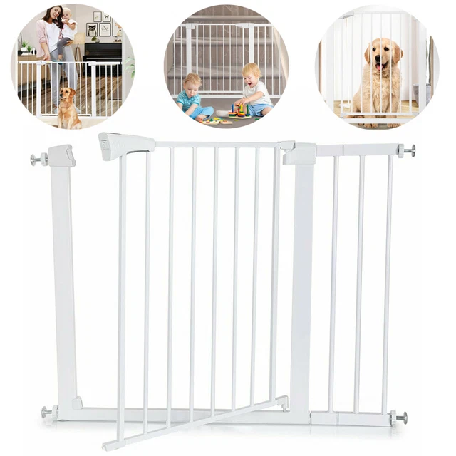 PRESSURE FIT STAIR Gate Child Baby Pet Stair Safety Lock Walk Thru Door
