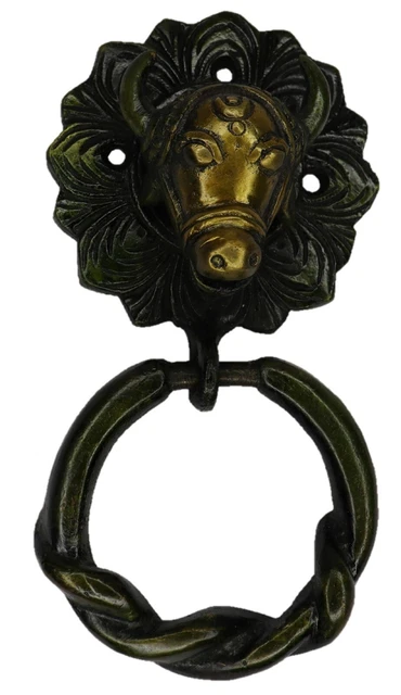 Bull Head Shape Door Bell Victorian Antique Style Handmade Solid Brass Door Bell