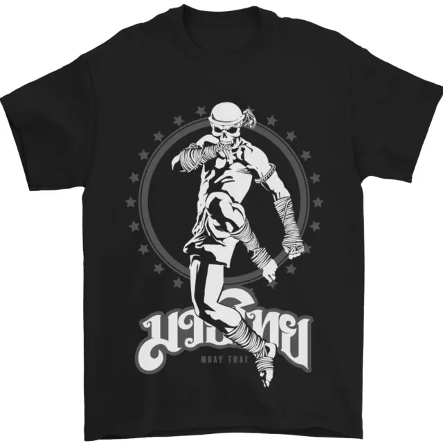 Muay Tailandese Scheletro Mma Misto Arti Marziali Uomo T-Shirt 100% Cotone