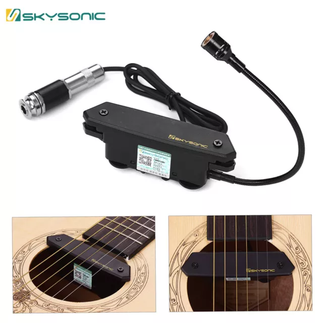 SKYSONIC T-902 Acoustic Guitar Active Soundhole Pickup  + U6H8