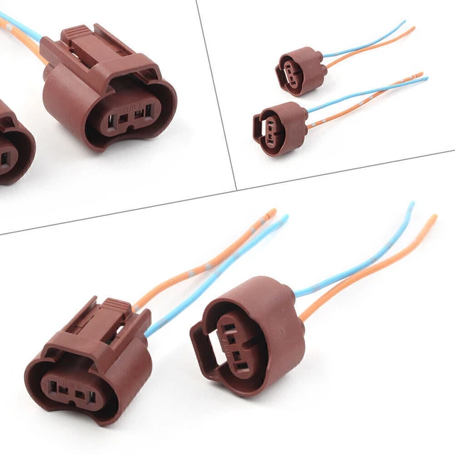 Wire Pigtail Female U 9006 HB4 Two Harness Head Light Low Beam Plug Socket Bulbs