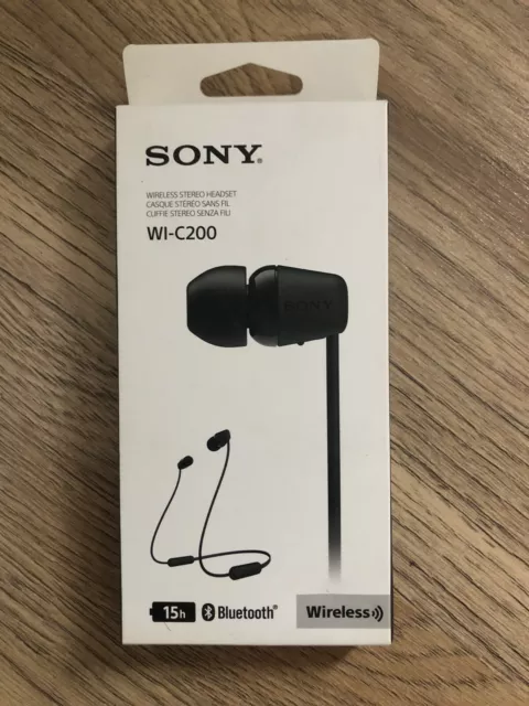 Sony WI-C200 Wireless Headphones Earphones Stereo Headset Black