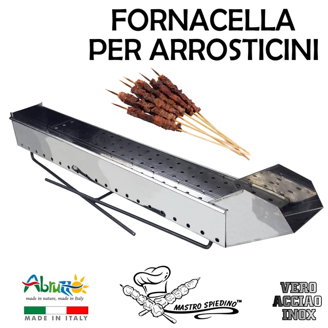 Set 40 Spiedini In Acciaio Inox Per Barbecue 33 Cm – Piatti E Riutilizzabili – Con Tubo Portatile E Attrezzo Per Infilzare - 2