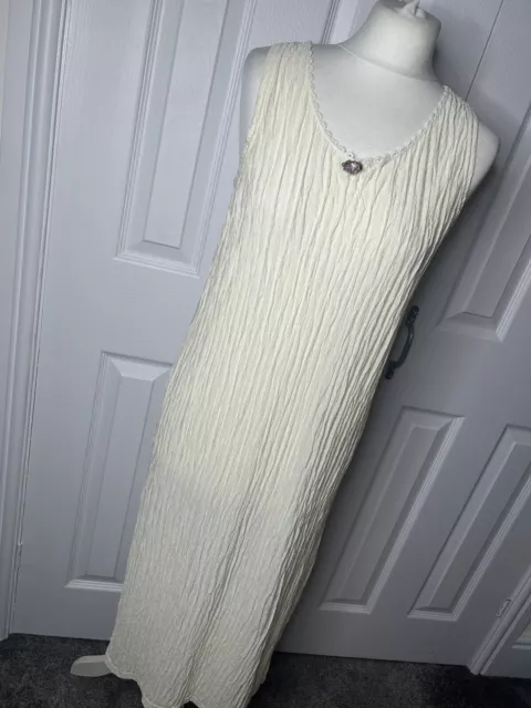 Victorias Secret Night Dress Nightie Pjs Cream Rose Detail Sleeveless Vintage