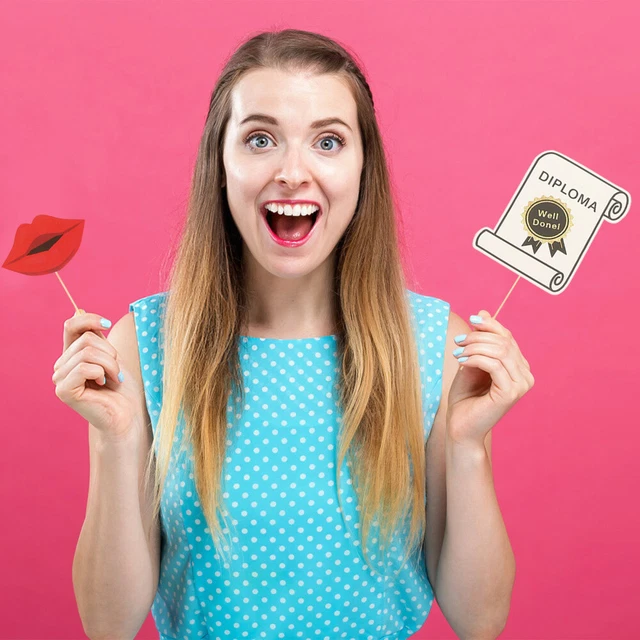 20 PCS 2023 grad photo booth props Graduation Photo Props Makeup