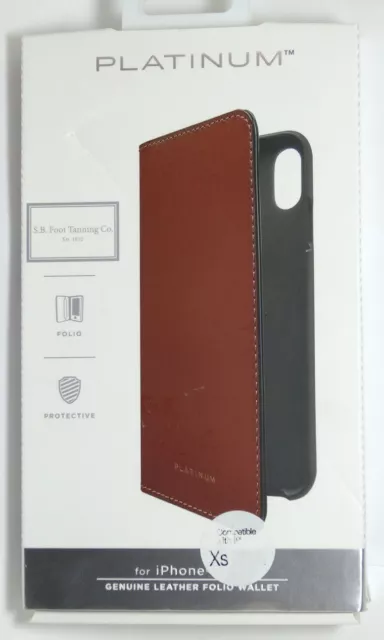 Platinum - Leather Folio Wallet Case for Apple iPhone XS Max - Papaya
