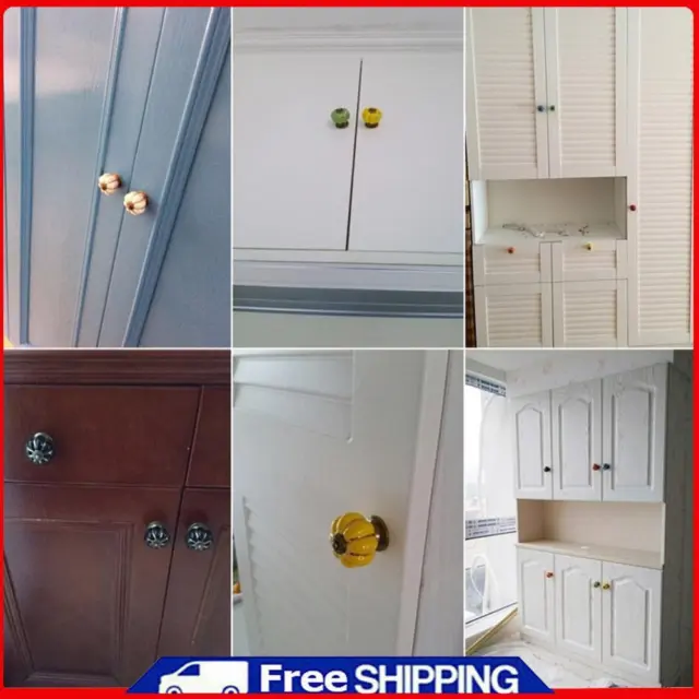 Vintage Pumpkin Ceramic Door Knobs Cabinet Drawer Cupboard Kitchen Pull -