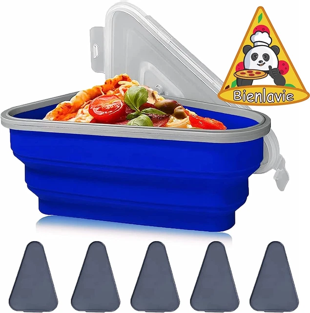 Pizza Storage Container Expandable,Pizza Container with 5 Microwavable Serving T