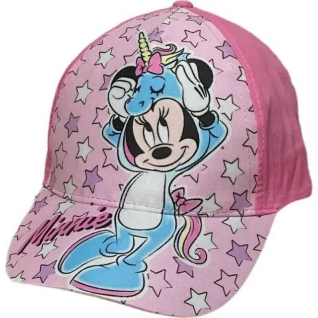 Cappello Visiera Minnie Unicorno Baseball Bambina Cotone Disney Original Rosa