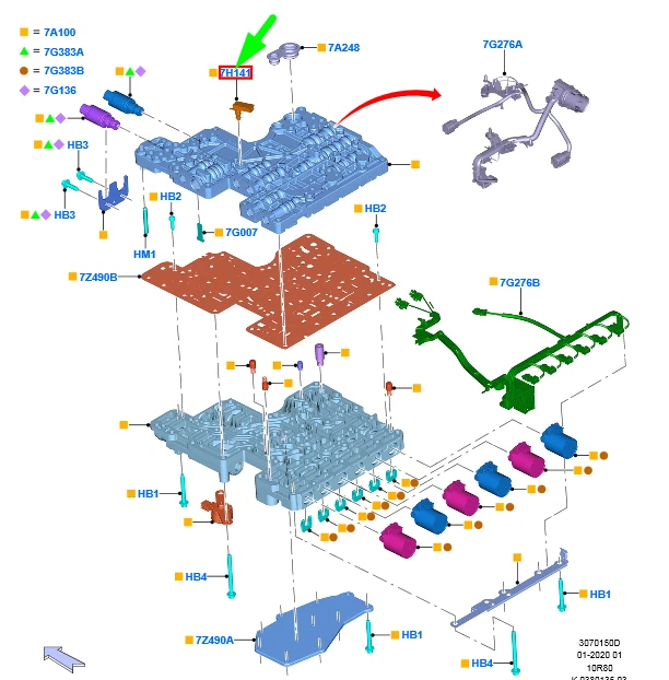 FORD RANGER T6 MK1 Transmission Oil Temp Sensor Assy 5450770 NEW