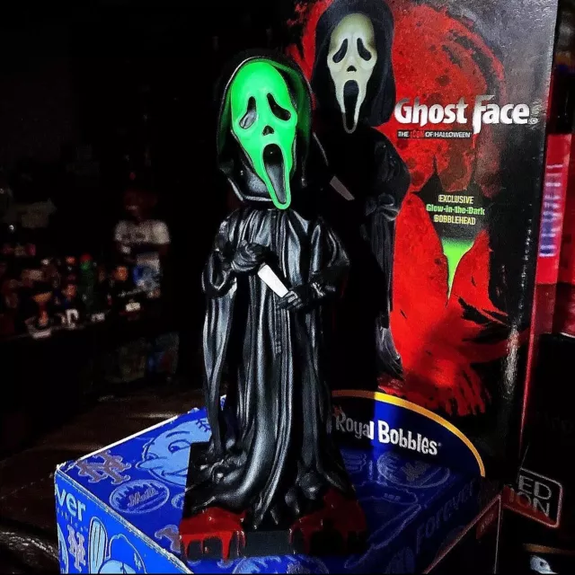 GHOST FACE Scream Movie Glow-In-The-Dark Horror Halloween Blood Bobblehead